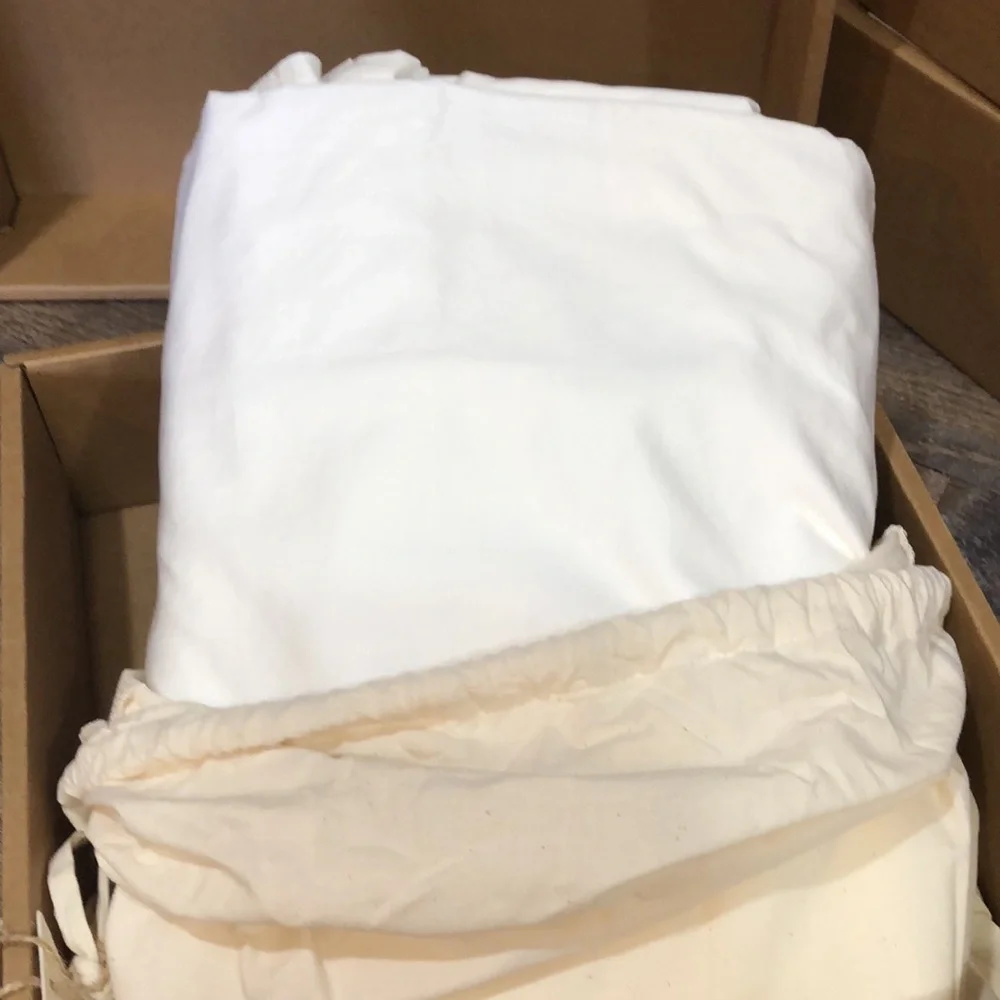 Double Stitch Bedsure Pure Supima Cotton Sateen Full/Queen White Duvet Cover Set